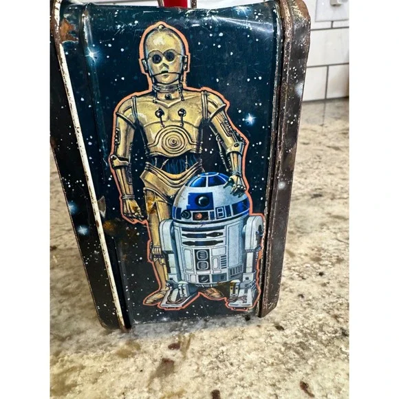 Vintage 1977 Star Wars Metal Lunchbox King-Seeley Thermos Darth Vader Luke Leia - Picture 6 of 9